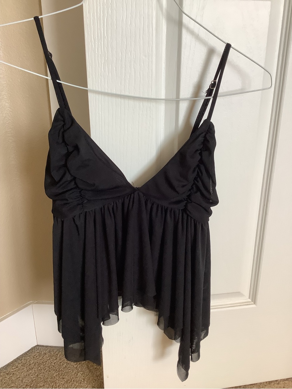Forever 21 Black Draped Spaghetti Strap V-Neck Camisole